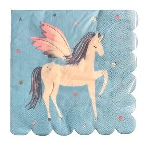 Lulabell Pegasus Foil Embellished Luncheon Scalloped Paper Napkins (197692) 16ct